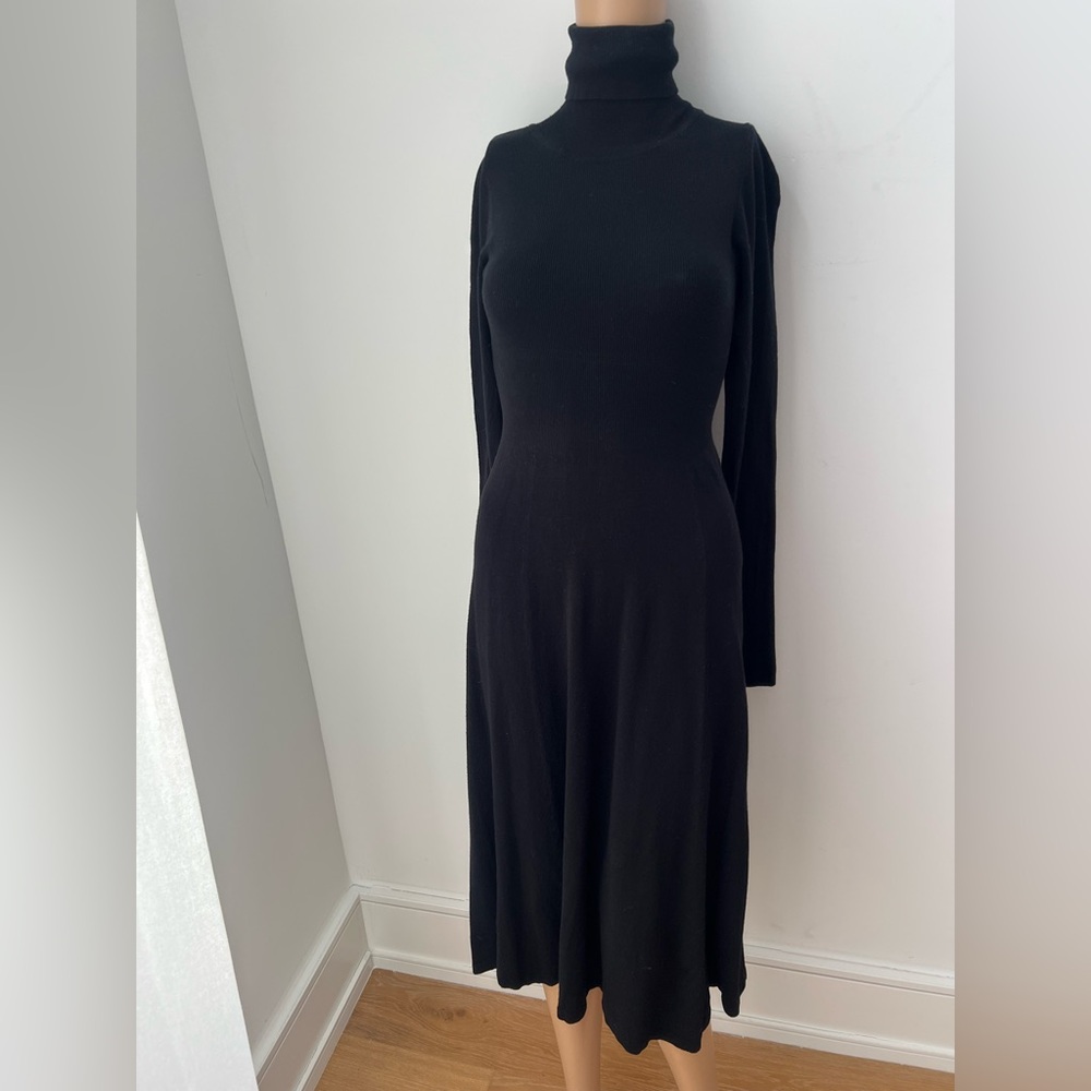Zara Black Long Sleeve Turtleneck Dress